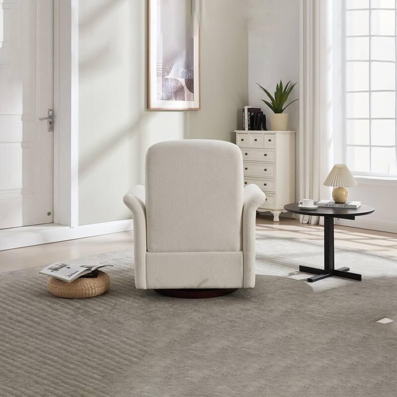 Modern Barrel Armchair with Wood Base