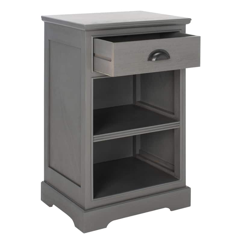 SAFAVIEH Clemie Grey Storage Side Table - 17.7" x 13.8" x 29.9" - 18Wx14Dx30H