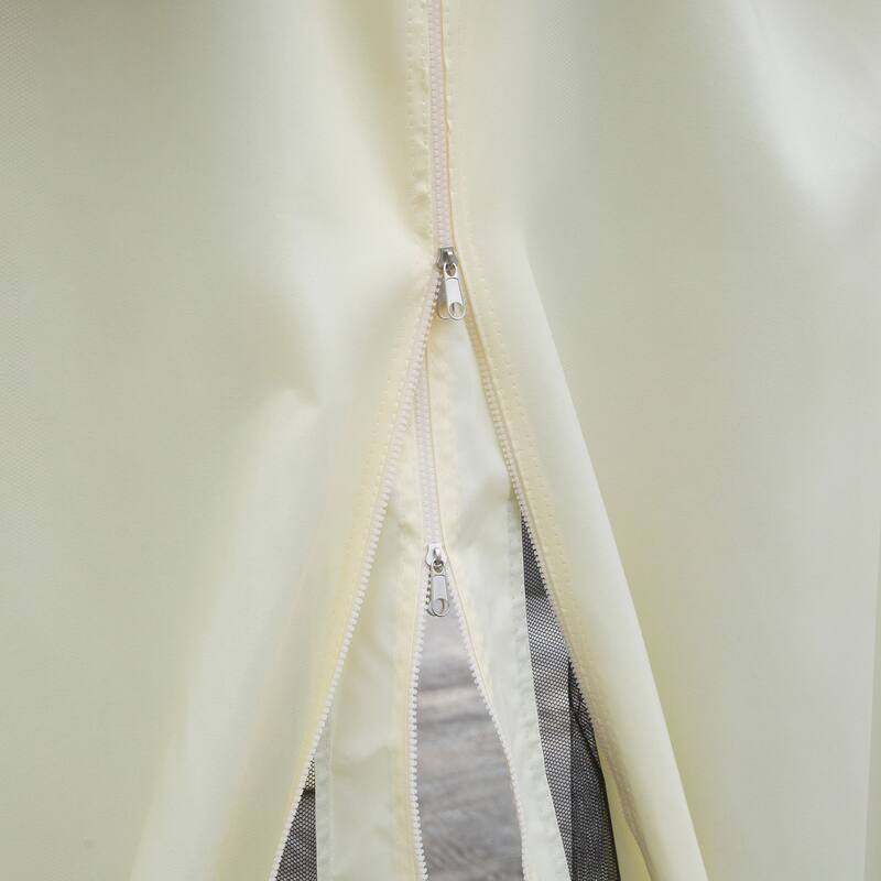 Outsunny 10' x 13' Metal Frame Outdoor Patio Gazebo with Beautiful Polyester Curtains and Air Venting Netted Screens