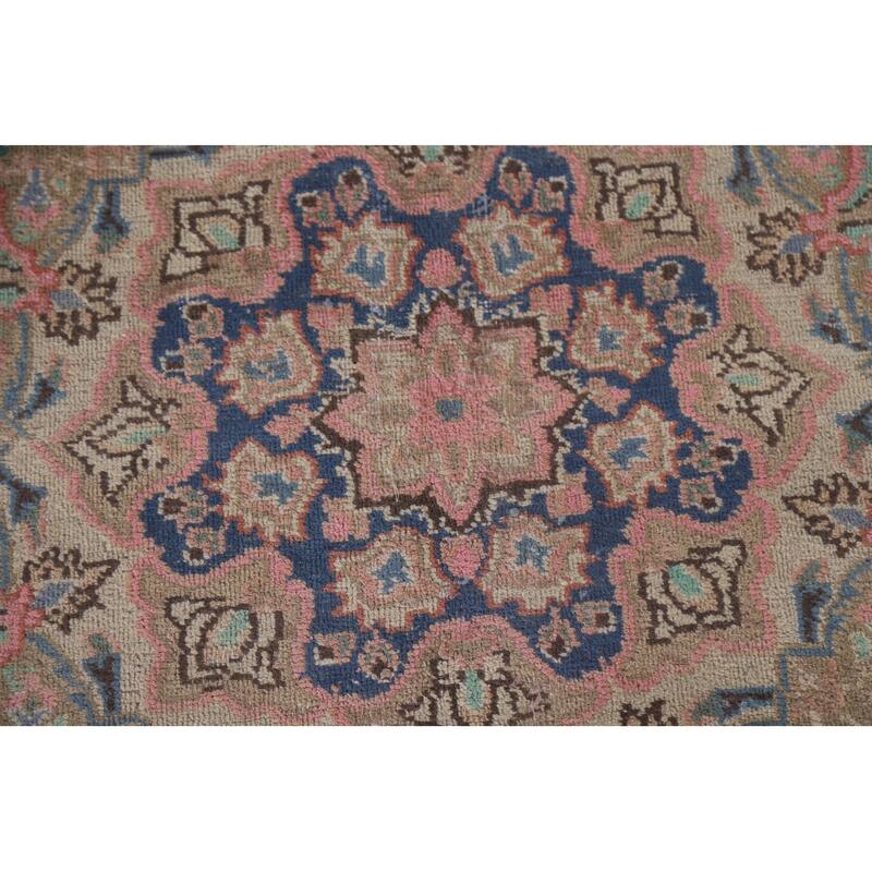 Hand Knotted Oriental 100% Wool Carpet Traditional Floral Oranges & Rust Mashad Area Rug - 9' 5'' X 6' 5''
