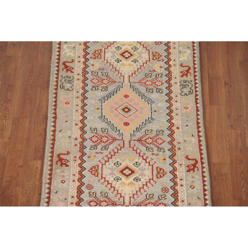 Geometric / Tribal Heriz Serapi Runner Rug Handmade Wool Carpet - 2'8" x 8'0"