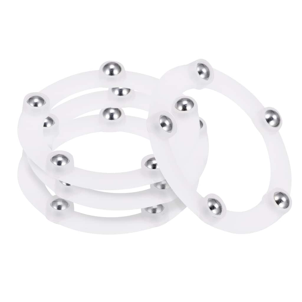 Rotating Swivel Stand with Steel Ball Lazy Susan Base Turntable 4Pcs - White