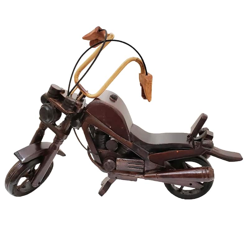 Hand Carved Wooden Motorcycle