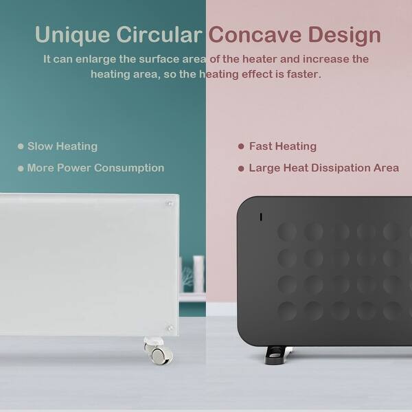 Shop Costway 1500w Convector Heater Stand Base Freestanding Wall Mounting On Sale Overstock 30236043