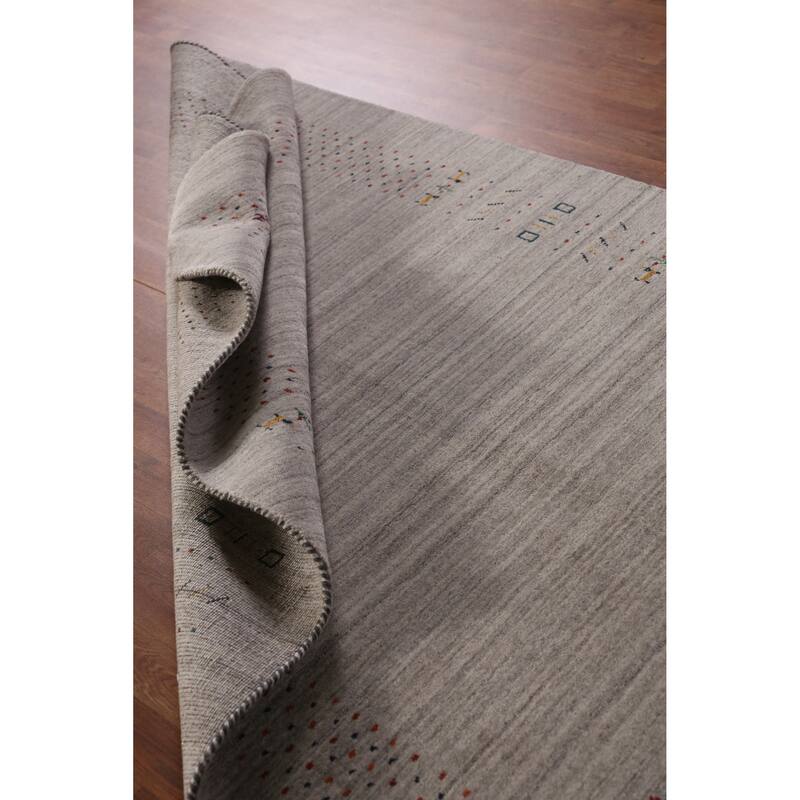 Hand Knotted Oriental 100% Wool Carpet Tribal Animal Pictorial Beige & Ivories Gabbeh Area Rug - 7' 9'' X 5' 0''