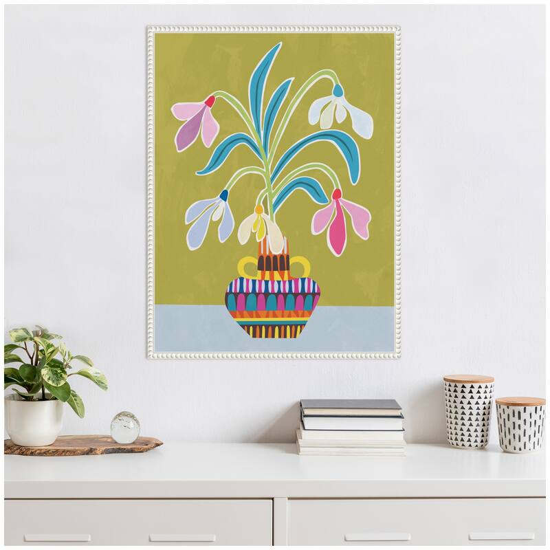 Kate and Laurel Sylvie Snowdrops the January Birth Flower Framed Canvas by Rachel Lee
