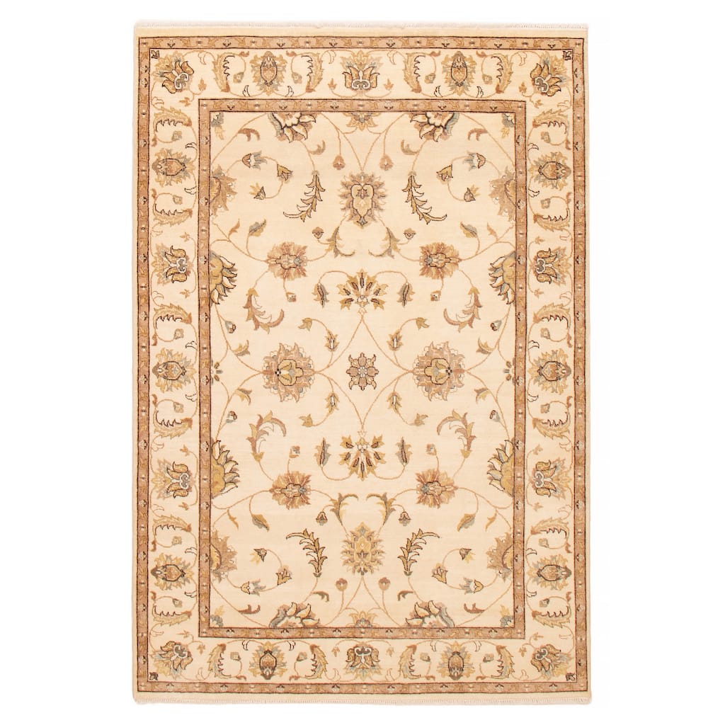 ECARPETGALLERY Hand-knotted Jamshidpour Cream Wool Rug - 5'6 x 8'0
