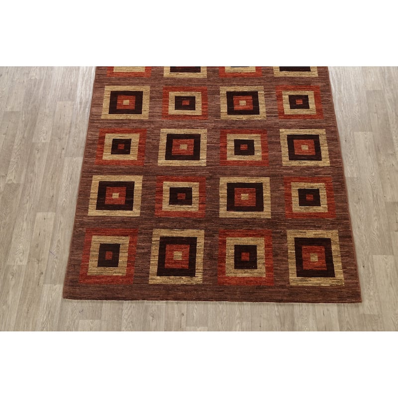 Geometric Gabbeh Kashkoli Oriental Area Rug Wool Hand-knotted - 6'6" x 9'2"