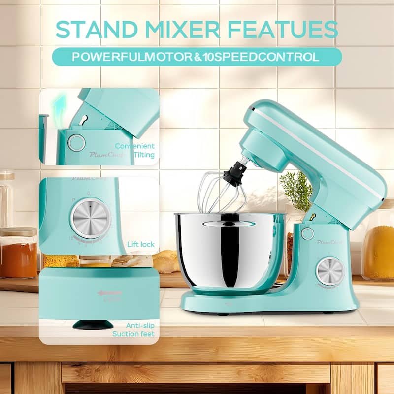 5L+4.5L Electric Food Mixer with timing, 12 Speeds Portable Lightweight Kitchen Mixer for Daily Use