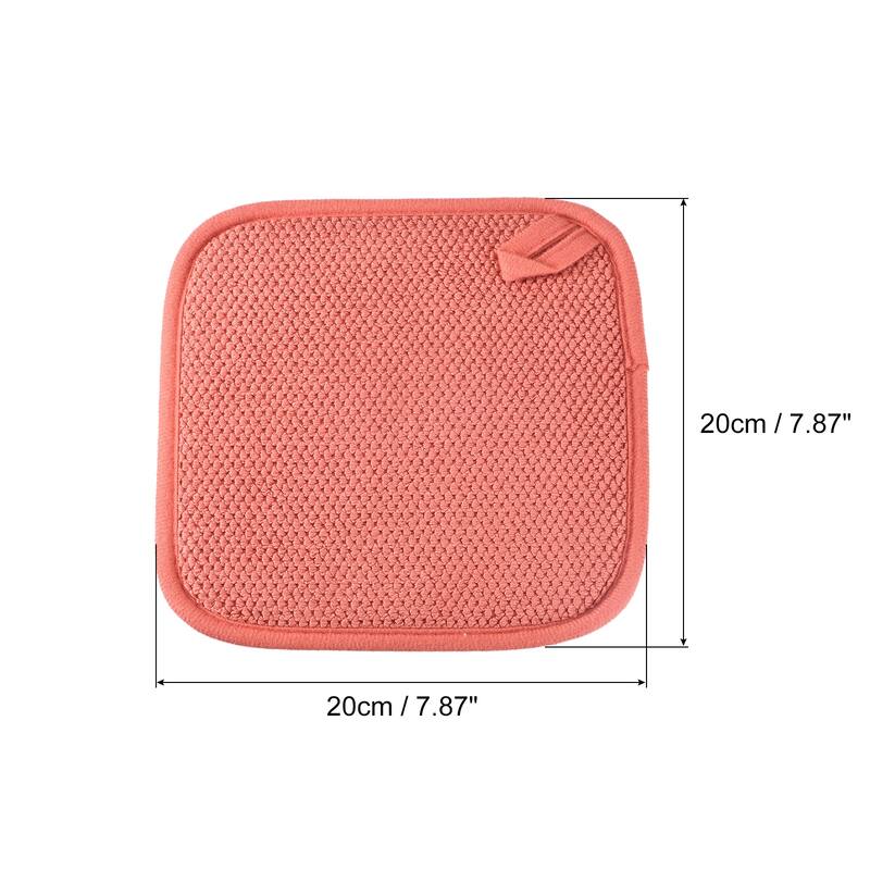 Dish Drying Mat, 7.87" x 7.87" Microfiber Absorbent Dishes Drainer Mat - Red