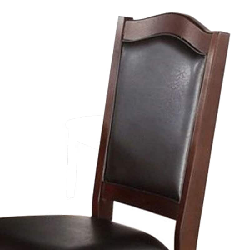 Rubber Wood Dining Chair, Set Of 2, Brown And Black - 40 H x 23 W x 20 L Inches