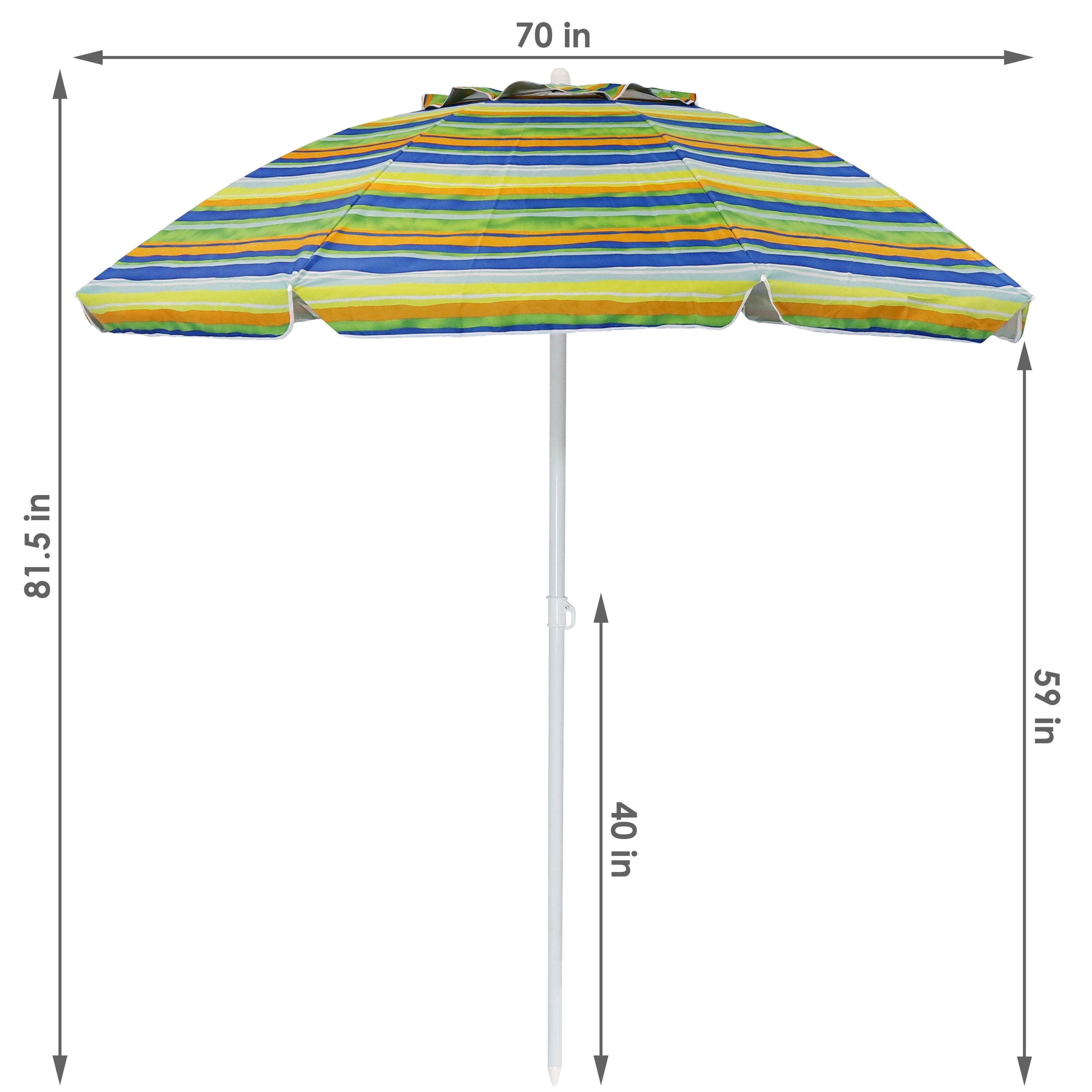Sunnydaze 6-Foot Beach Umbrella with UV Protection and Tilt