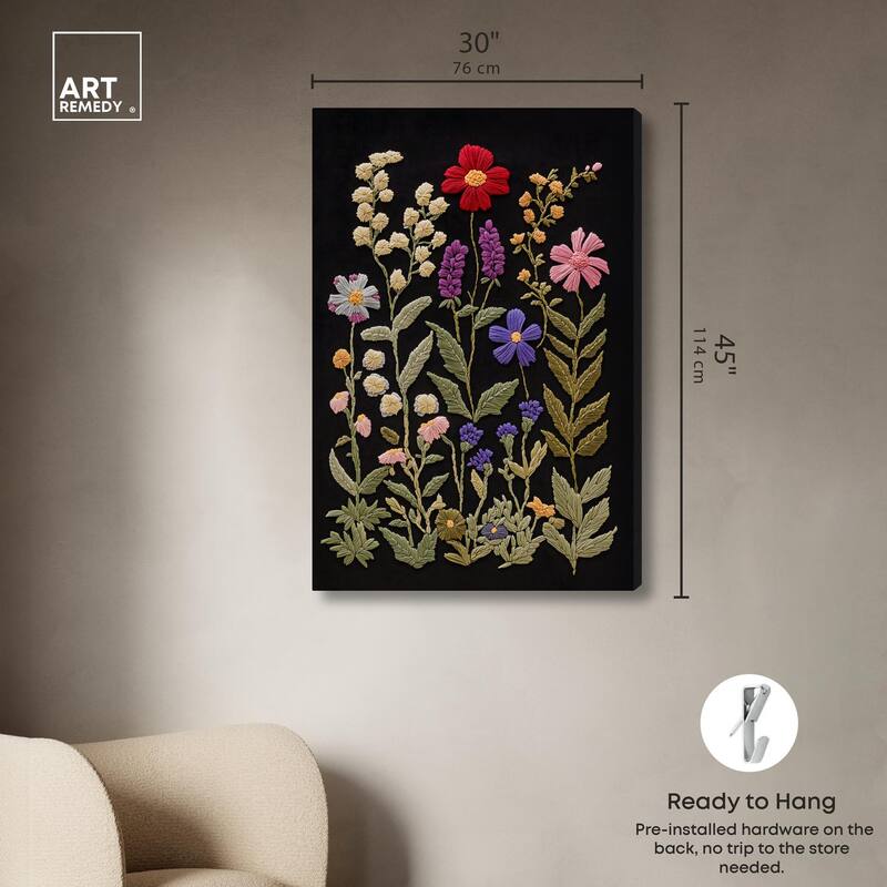 Fiber Flora on Fathomless Canvas by Art Remedy, Gallery Wrapped