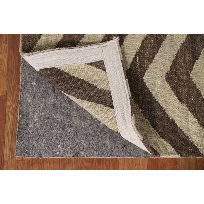 Chevron Style Kilim Oriental Area Rug Flatweave Wool Carpet - 3'1"x 5'2"