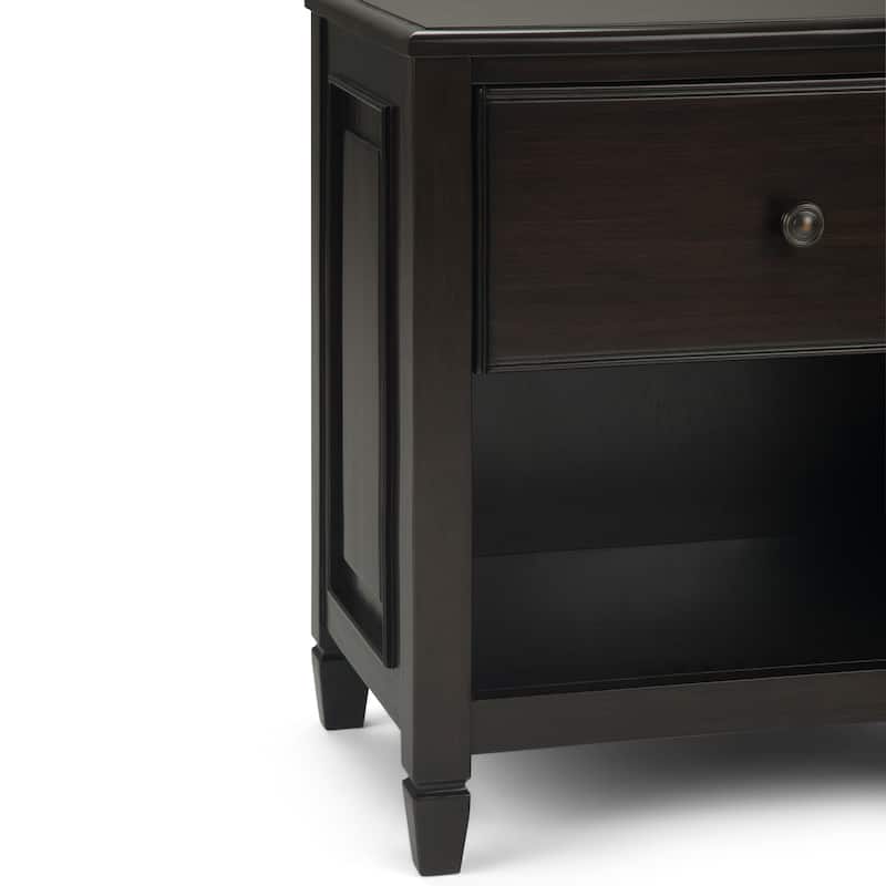 WYNDENHALL Hampshire SOLID WOOD 24 inch Wide Traditional Bedside Nightstand Table