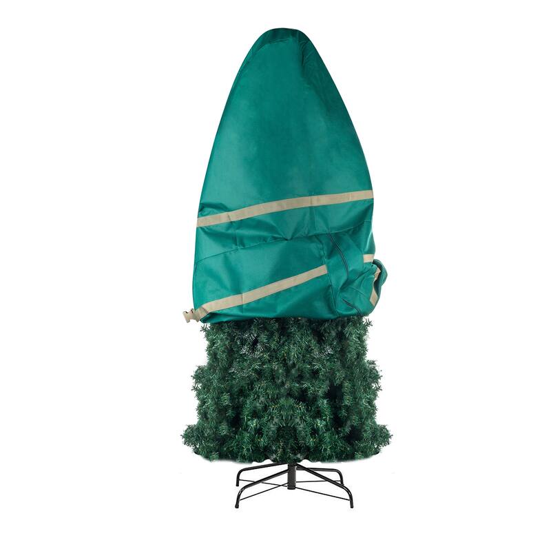 Upright Christmas Tree Storage Bag - Canvas Cover for 7.5-Foot Artificial Trees by Tiny Tim Totes (Green)