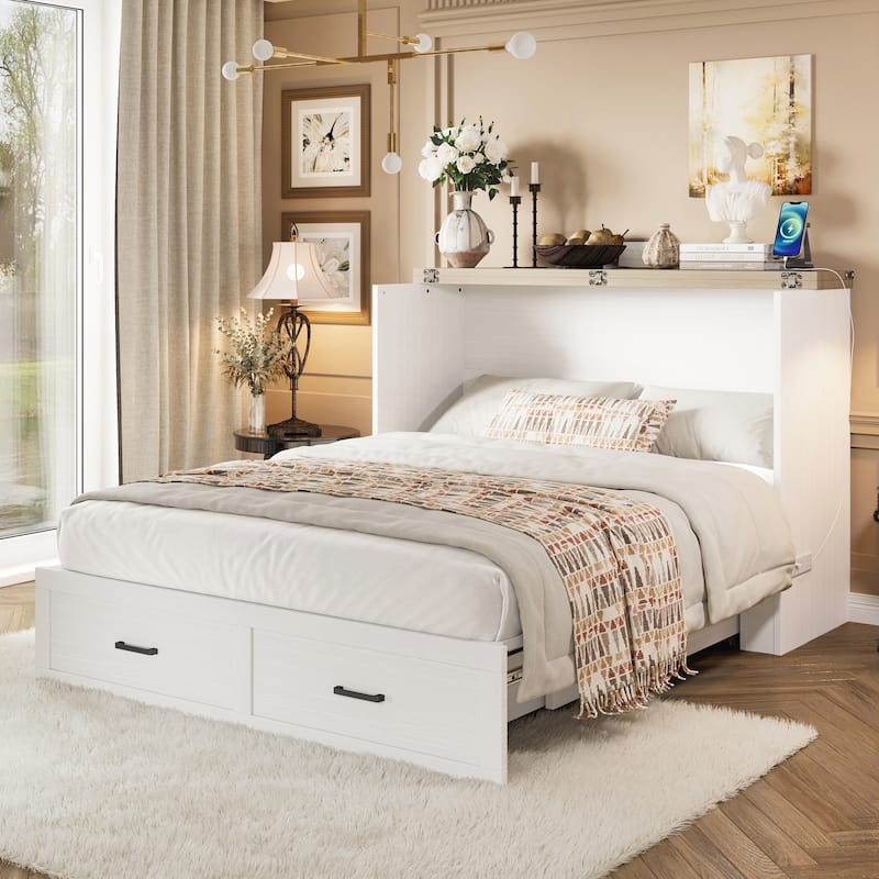 Murphy Bed Cabinet Queen Size with Charging Station