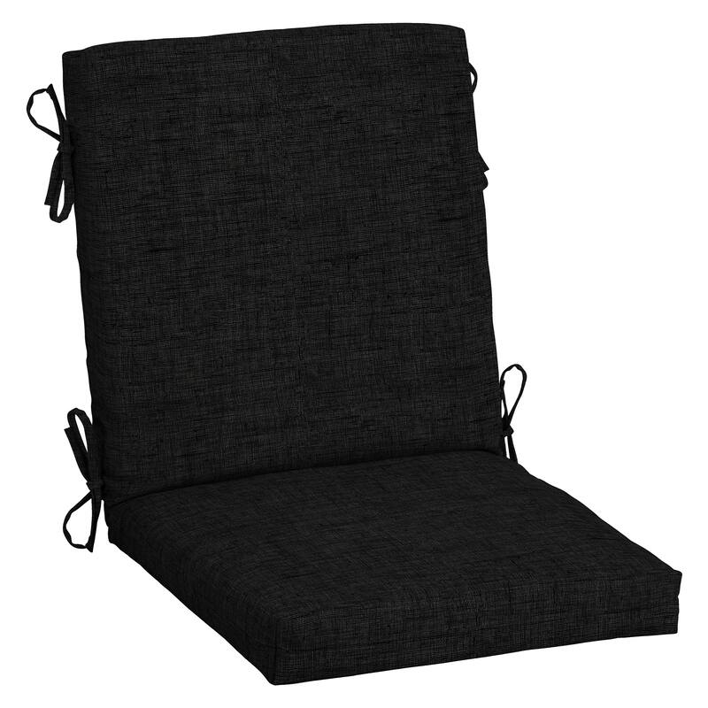 ARDEN Outdoor Midback Chair Cushion, 18 x 16.5 - Black Leala