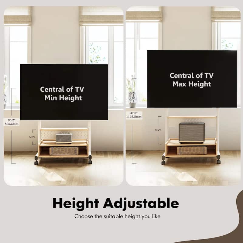 FITUEYES Rolling Floor TV Stand Mount for 40-85 Inch TVs