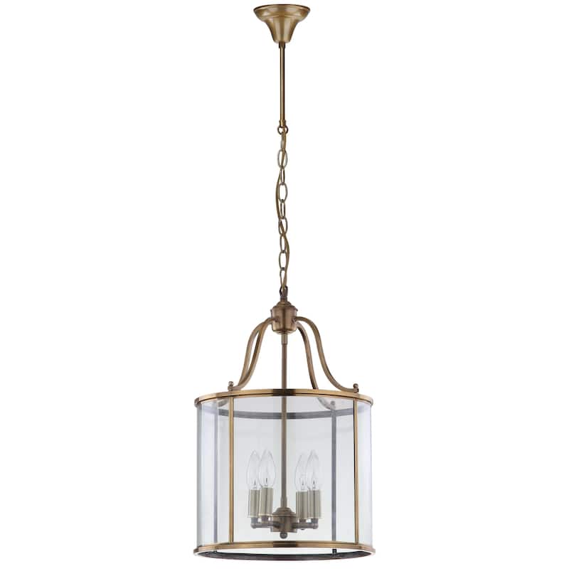 SAFAVIEH Lighting Sutton Adjustable 4-light Medium Brass Pendant - 13.375"x13.375"x22.5 - 94.5"