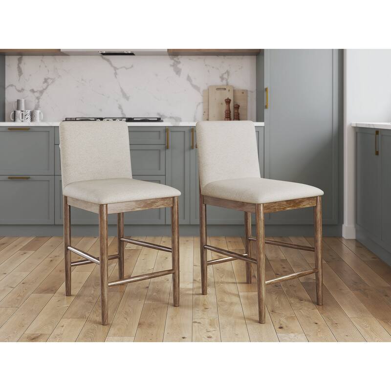 Signature Design by Ashley Isanti Beige/Brown Counter Height Bar Stool (Set of 2) - 19"W x 23"D x 39"H
