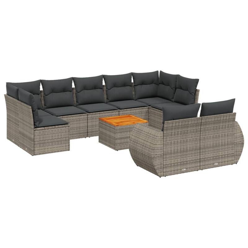 vidaXL Garden Sofa Set Black