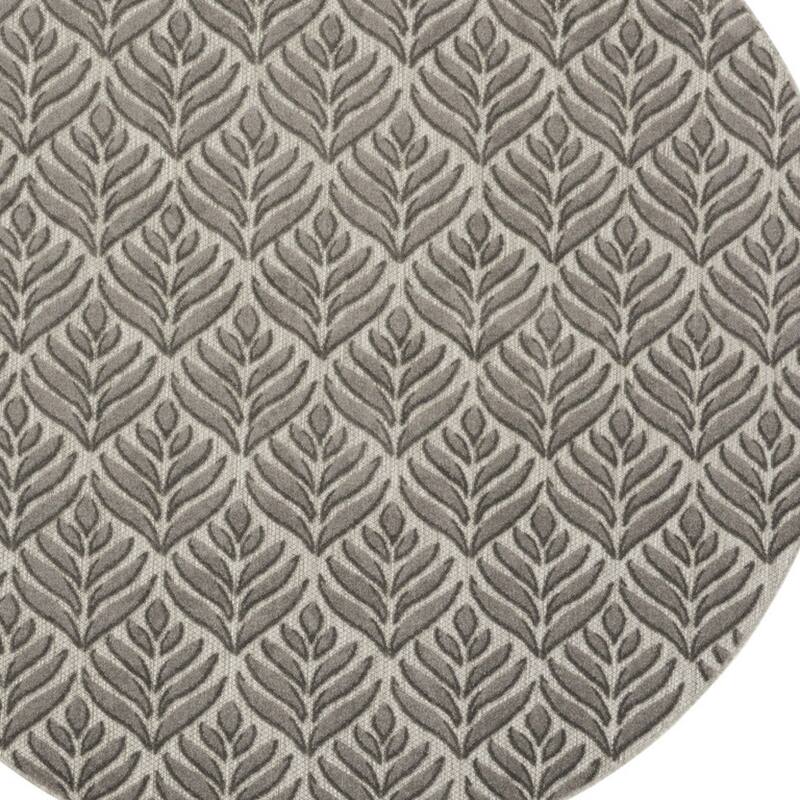 Allusi Garden-Inspired Sun-Resistant Colors Trendy Modern Round Outdoor Rug - 8' Round