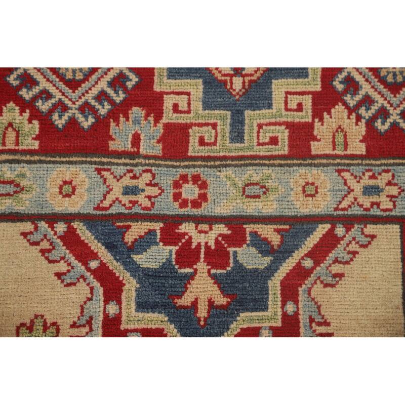 Kazak Oriental Area Rug Hand-Knotted Wool Carpet - 5'8" x 8'8"