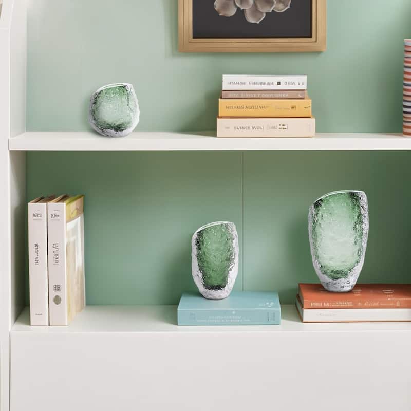 Emerald Crystalized Glass Vase