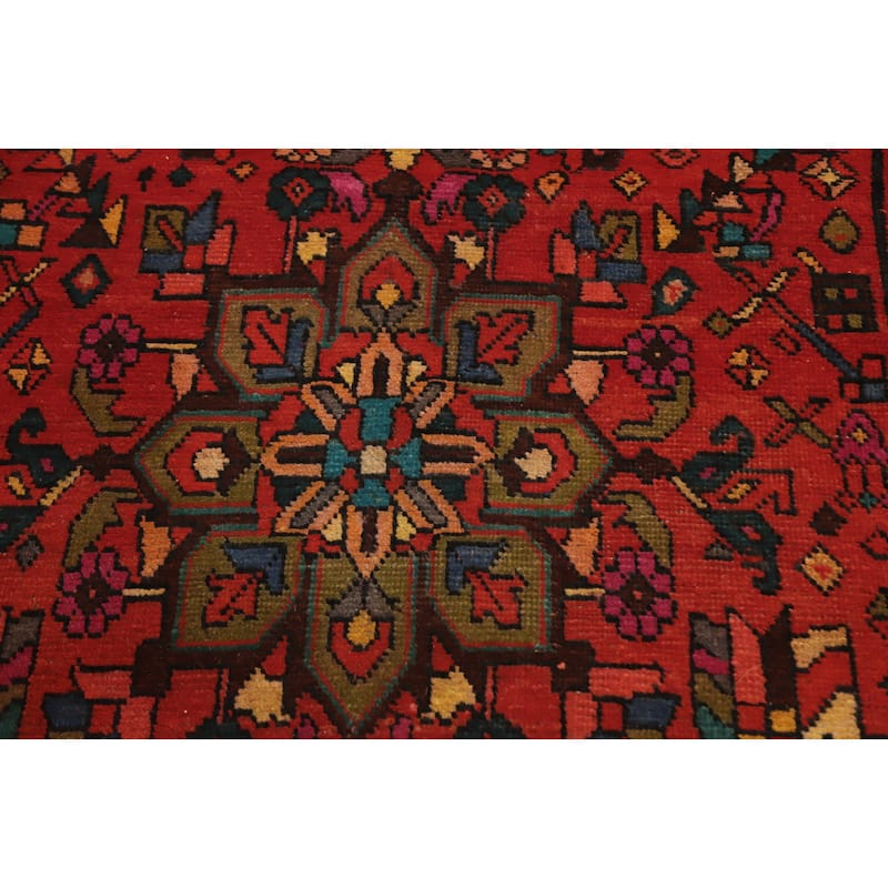 Hand Knotted Oriental 100% Wool Carpet Traditional Floral Oranges & Rust Tabriz Runner Rug - 9' 1'' X 2' 11''