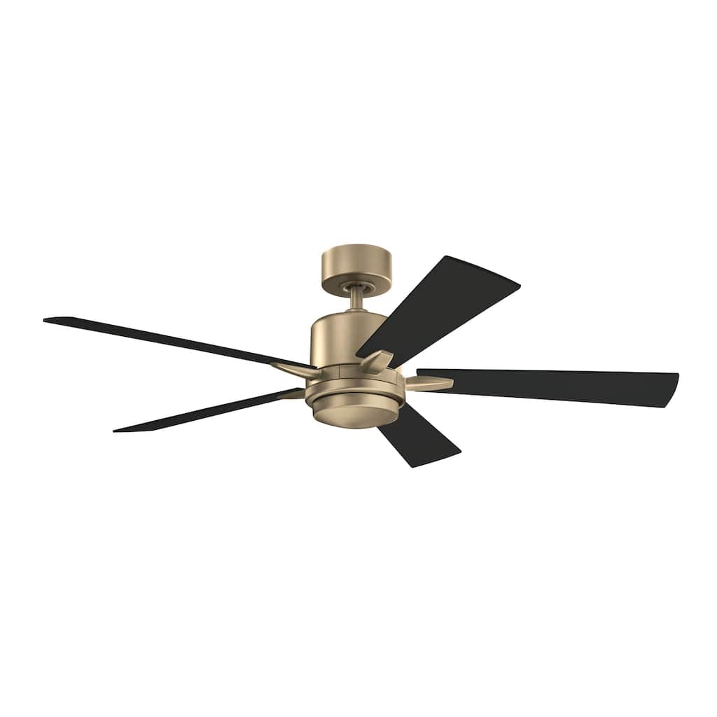 52 Inch Lucian Elite 5 Blade Indoor Ceiling Fan in Champagne Bronze with Matte White Blades