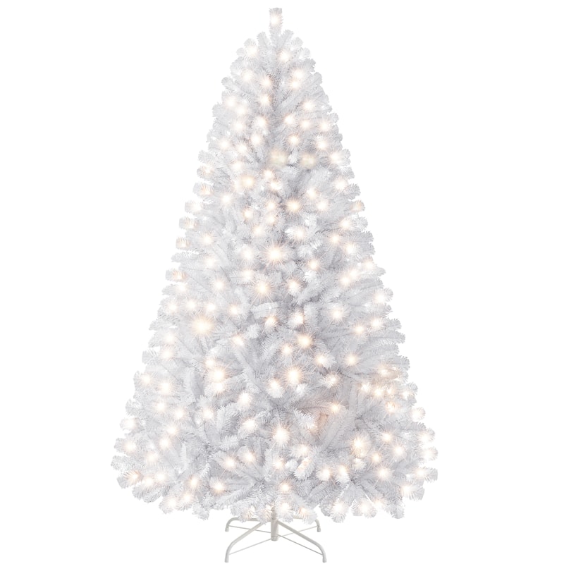 Yaheetech 4.5ft/6ft/7.5ft Pre-Lit Fir Artificial Christmas Tree with 150 Incandescent Warm Lights & 324 Tips