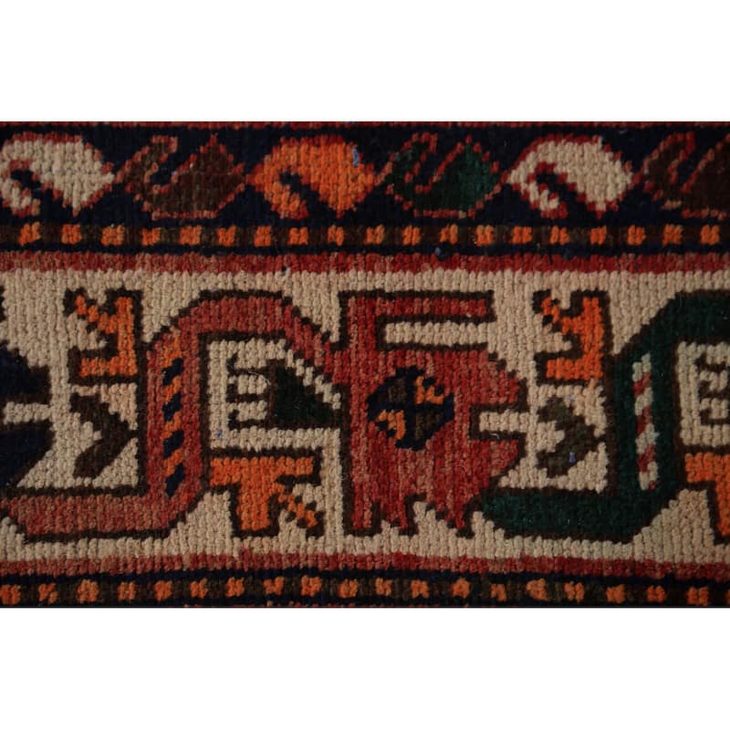 All-Over Geometric Bakhtiari Persian Area Rug Handmade Wool Carpet - 5'0"x 10'9"
