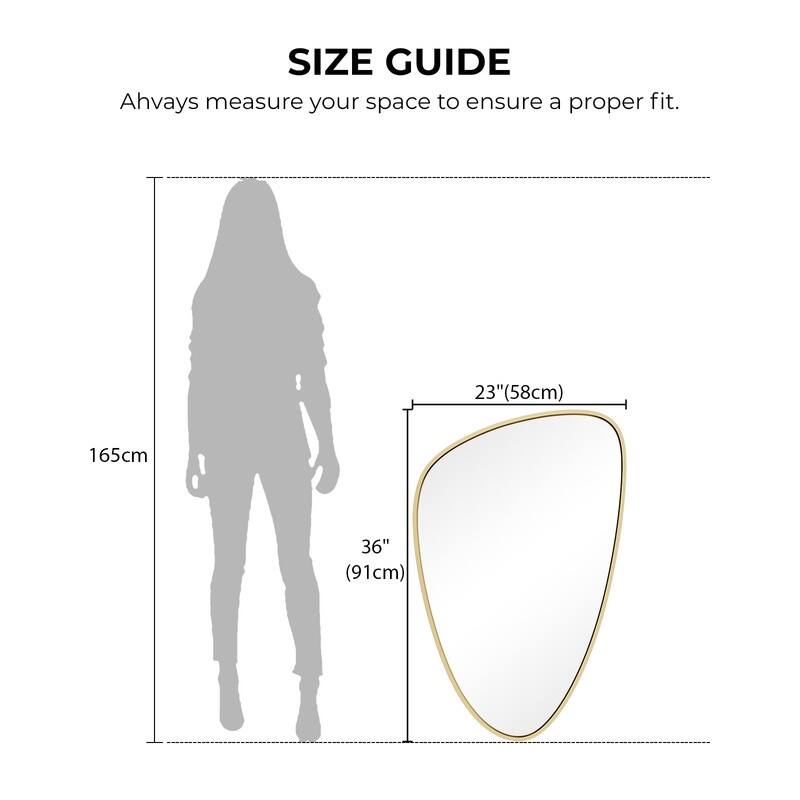 Aluminum-framed Pebble Asymmetrical Decorative Mirror