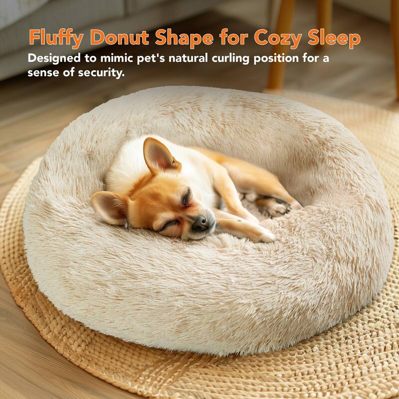 Deconovo Calming Donut Pet Bed OEKO-TEX Plush Washable
