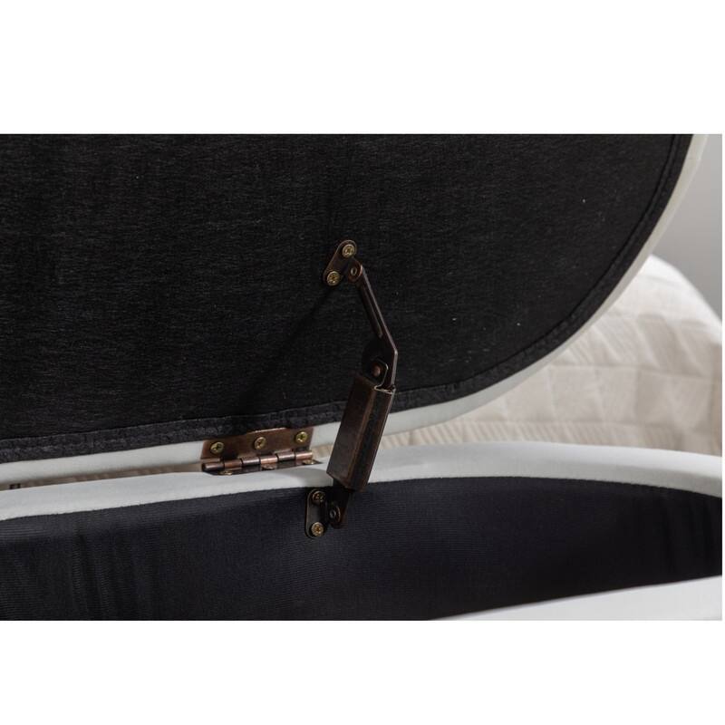 44.88" Seat Widths Soft Velvet Storage Ottoman Footrest Stool