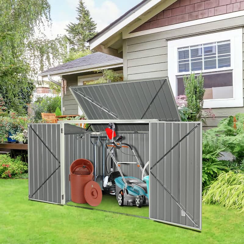Costway 6x3FT Horizontal Storage Shed 68 Cubic Feet for Garbage Cans