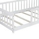 preview thumbnail 49 of 84, Montessori Twin Size Toddler Floor Bed with Fence without Door, Open-row Design Wood Frame Platform Bed with Safety Guardrails