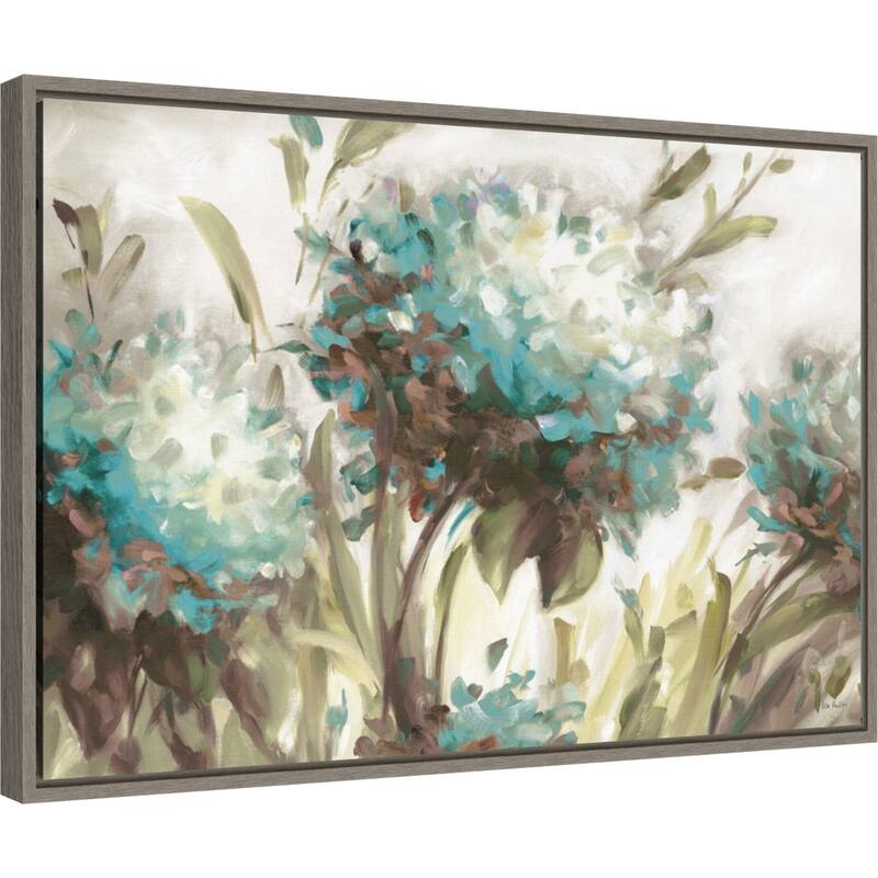 Hydrangea Field Neutral by Lisa Audit Framed Canvas Art