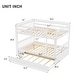 preview thumbnail 10 of 9, Convertible to 2 Full Size Platform Bunk Bed with Ladder Trundle and Safety Rail,Grey