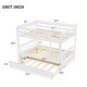 preview thumbnail 4 of 4, Full Over Full Pine Wood Bunk Bed Frame w/Trundle Bed, Ladder, Safety Rails, Convertible to 2 Platform Bed for Kids, Teens,White
