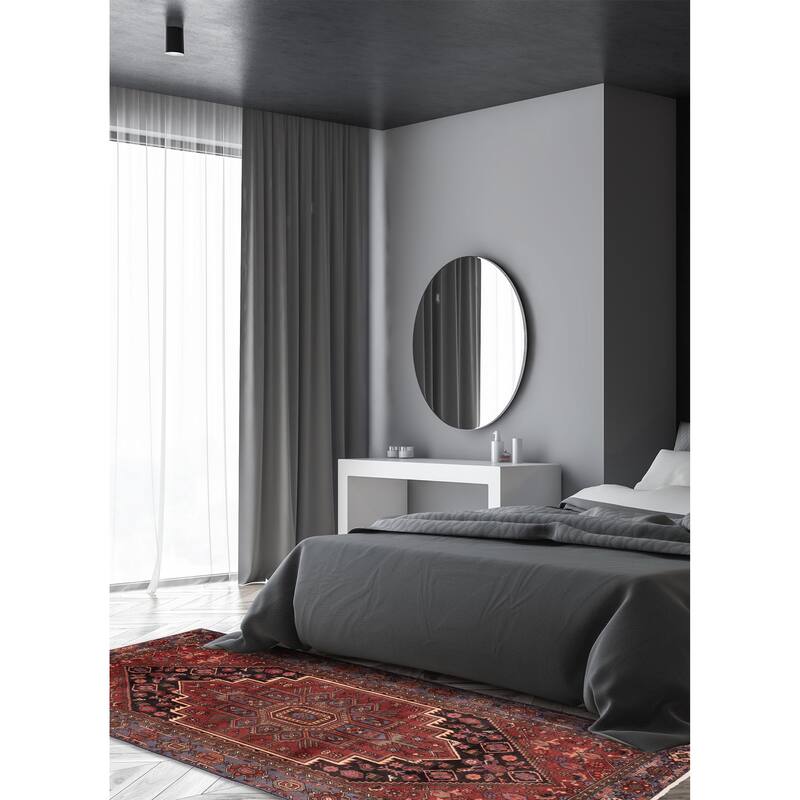 ECARPETGALLERY Hand-knotted Anatolian Vintage Red Wool Rug - 3'11 x 7'11