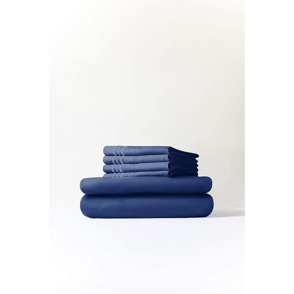 CGK Linens 6 Piece Solid Deep Pockets Microfiber, Easy-Fit Bed Sheet Set - Picture 299 of 396