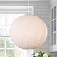 preview thumbnail 8 of 8, 1-Light Beige Single Globe Pendant with Hand-Woven Rattan Shade. - 17.7"