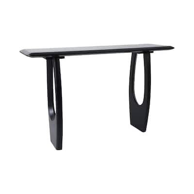 Solid Wood Console Table with Sculptural Base and Modern Design