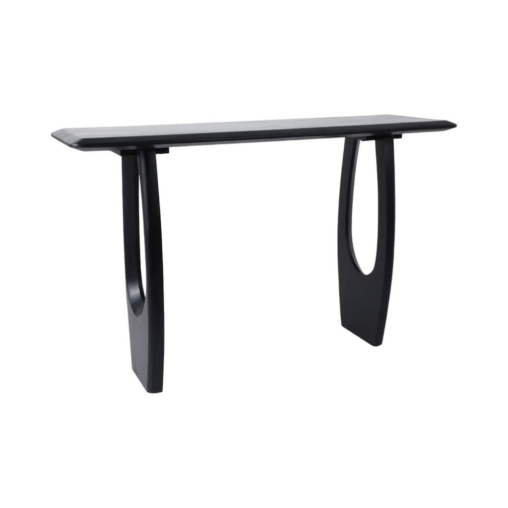 Solid Wood Console Table with Sculptural Base and Modern Design