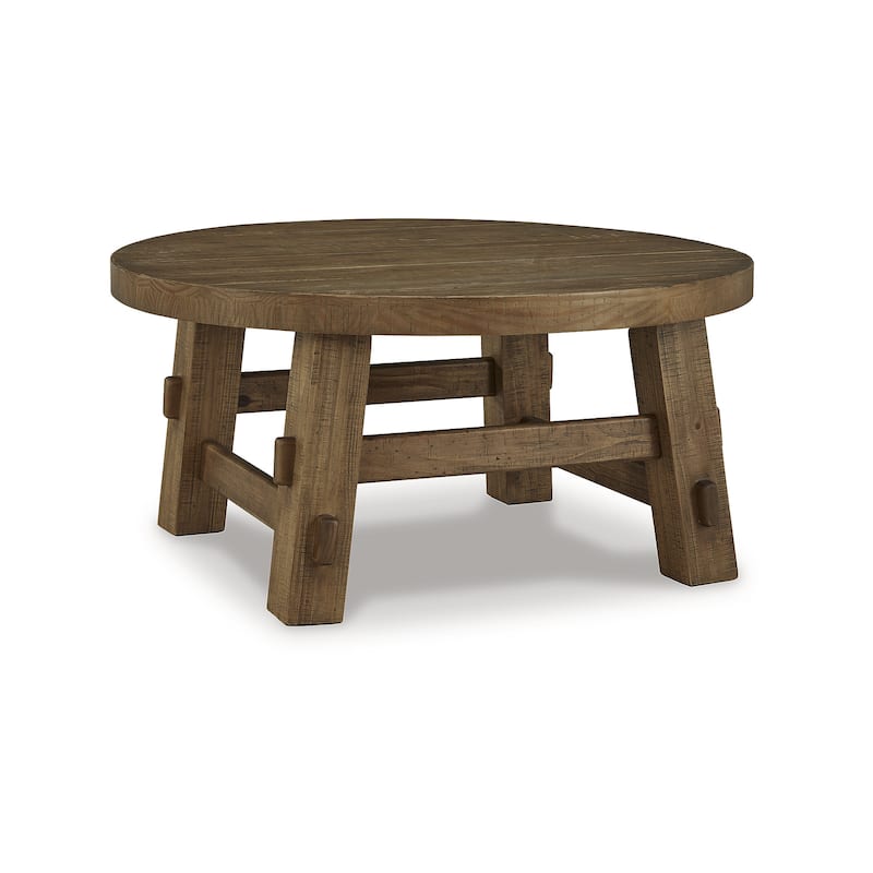 Signature Design by Ashley Mackifeld Brown/Beige Coffee Table - 40.13" W x 40.13" D x 19.13" H