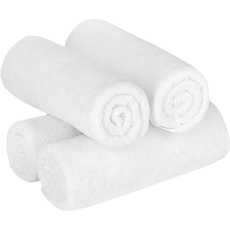 CTT Arsenal %100 Turkish Cotton White Bath Towel Set of 4 - 27" x 54"