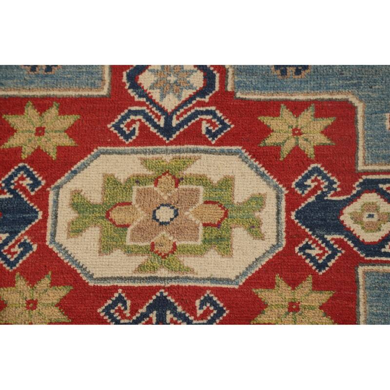 Light Blue Kazak Oriental Area Rug Hand-Knotted Wool Carpet - 8'4" x 11'8"