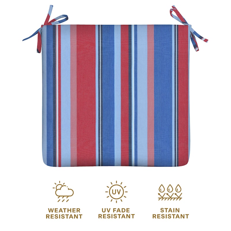 Outdoor Universal Seat Cushion (2-Pack) - 18" wide x 17.5" deep x 2.5" thick